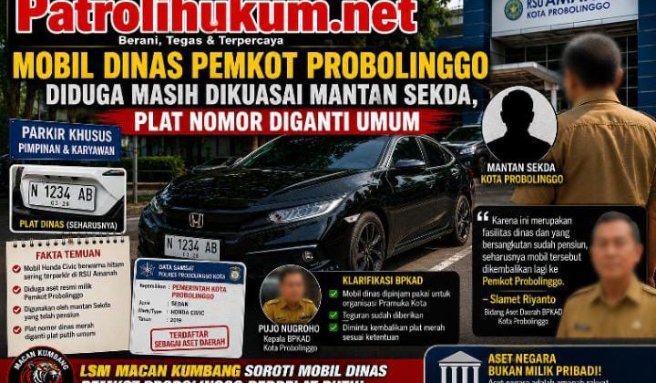 LSM Macan Kumbang Soroti Mobil Dinas Pemkot Probolinggo Berpelat Putih, Siap Tempuh Jalur Hukum