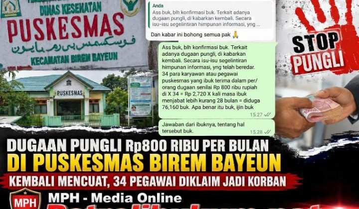 Dugaan Pungli Rp800 Ribu per Bulan di Puskesmas Birem Bayeun Kembali Mencuat, 34 Pegawai Diklaim Jadi Korban
