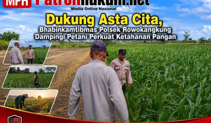 Dukung Asta Cita, Bhabinkamtibmas Polsek Rowokangkung Dampingi Petani Perkuat Ketahanan Pangan