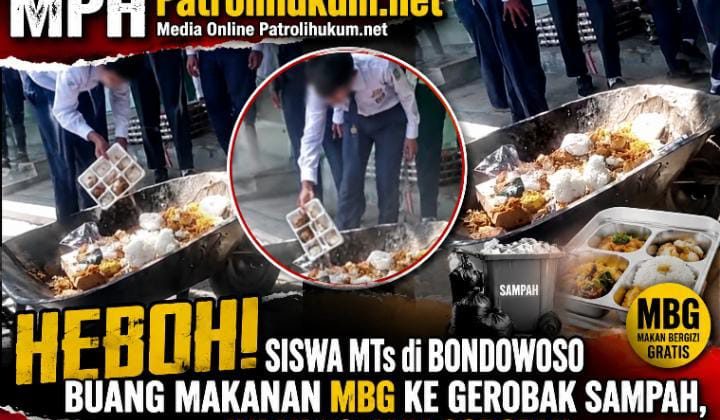 Heboh Siswa MTs di Bondowoso Buang Makanan MBG ke Gerobak Sampah, Ini yang Jadi Sorotan
