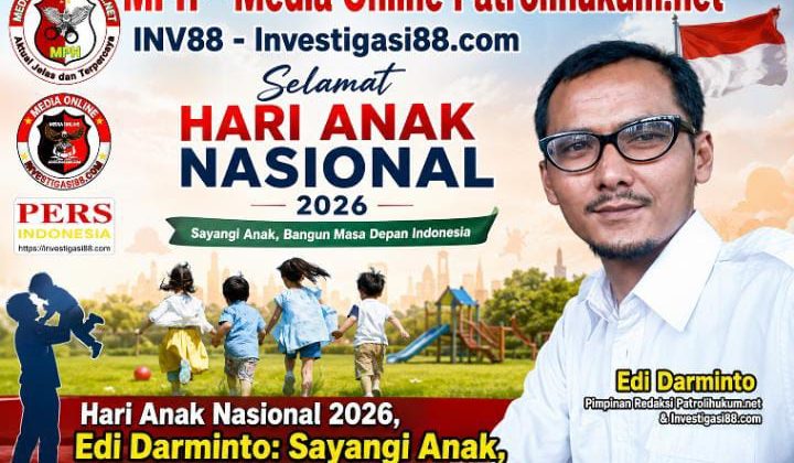 Hari Anak Nasional 2026, Edi Darminto: Sayangi Anak, Bangun Masa Depan Indonesia