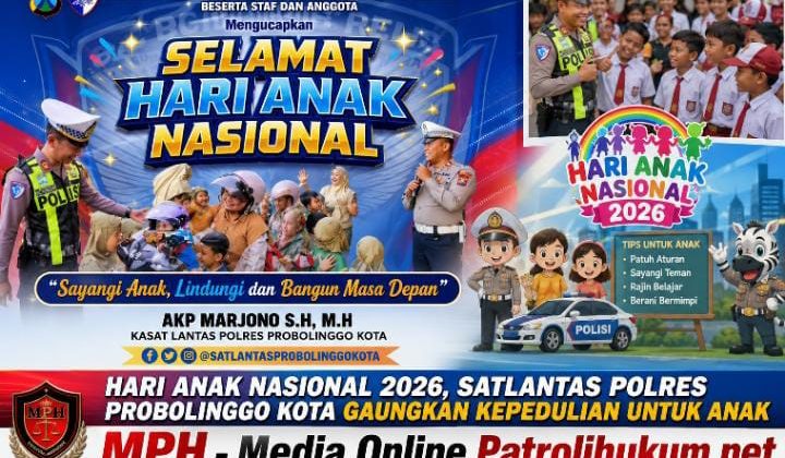 Hari Anak Nasional 2026, Satlantas Polres Probolinggo Kota Gaungkan Kepedulian untuk Anak