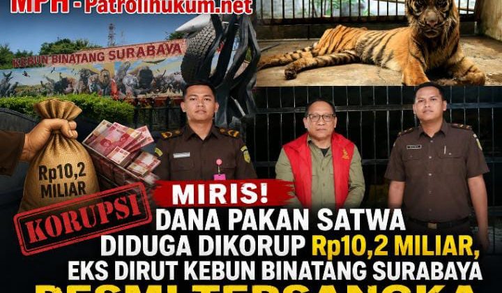 Miris! Dana Pakan Satwa Diduga Dikorup Rp10,2 Miliar, Eks Dirut Kebun Binatang Surabaya Resmi Tersangka