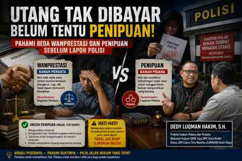 Banyak Salah Kaprah! Praktisi Hukum Dedy Luqman Hakim Jelaskan Beda Wanprestasi dan Penipuan