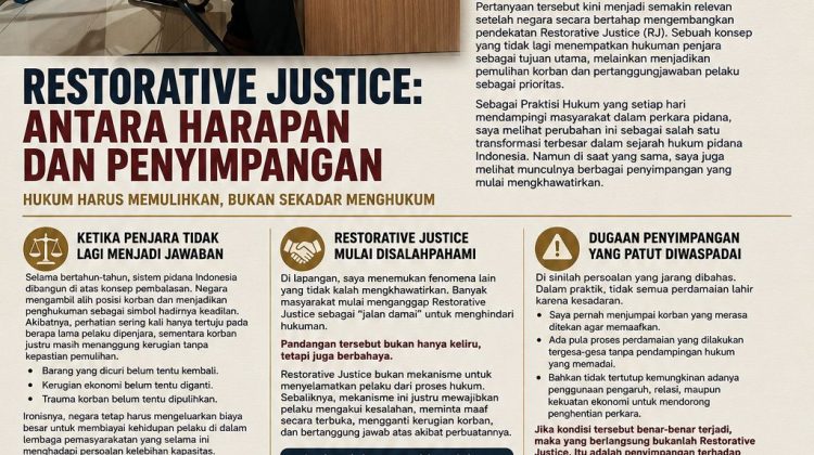 RESTORATIVE JUSTICE DI BALIK LAYAR: Ketika Perdamaian Diduga Berubah Menjadi Alat Menghentikan Perkara