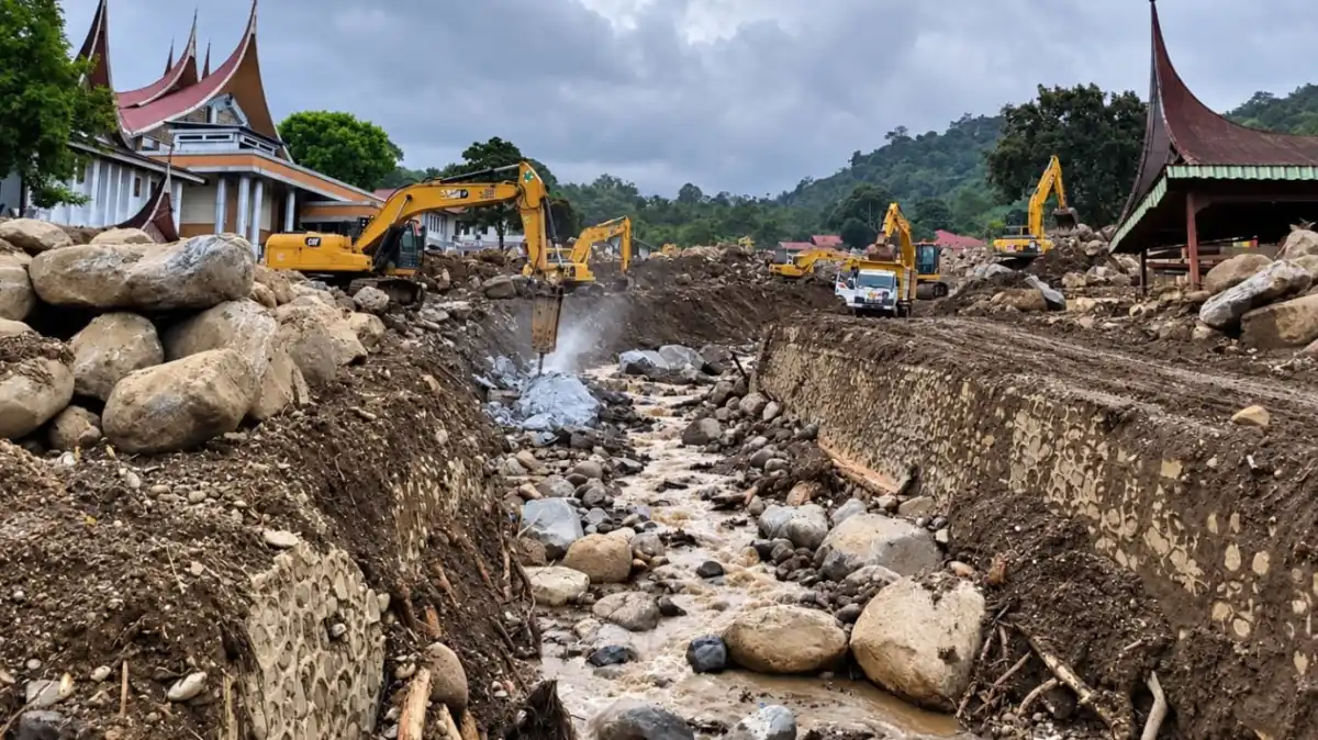 Langkah Kementerian PU Mengendalikan Risiko Galodo di Sungai Batang Baliang Langkah Kementerian PU Mengendalikan Risiko Galodo di Sungai Batang Baliang